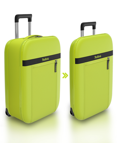 ROLLINK Flex Aura Premium Collapsible Suitcase - Fully Collapsible, Hardshell, Silent, Coated Wheels for Smooth Gliding, Scratch, Water & Impact Resistant, Dive Blue, Carry-On 21-Inch (10.5 Gal packing volume)