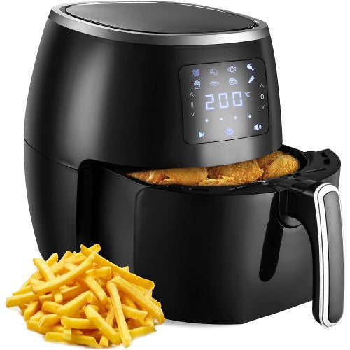 5.8Qt Air Fryer, 1700W XL Air Fryer with Digital Display, Temperature Control, 8 Preset Cooking Modes, Recipe Book - AF18