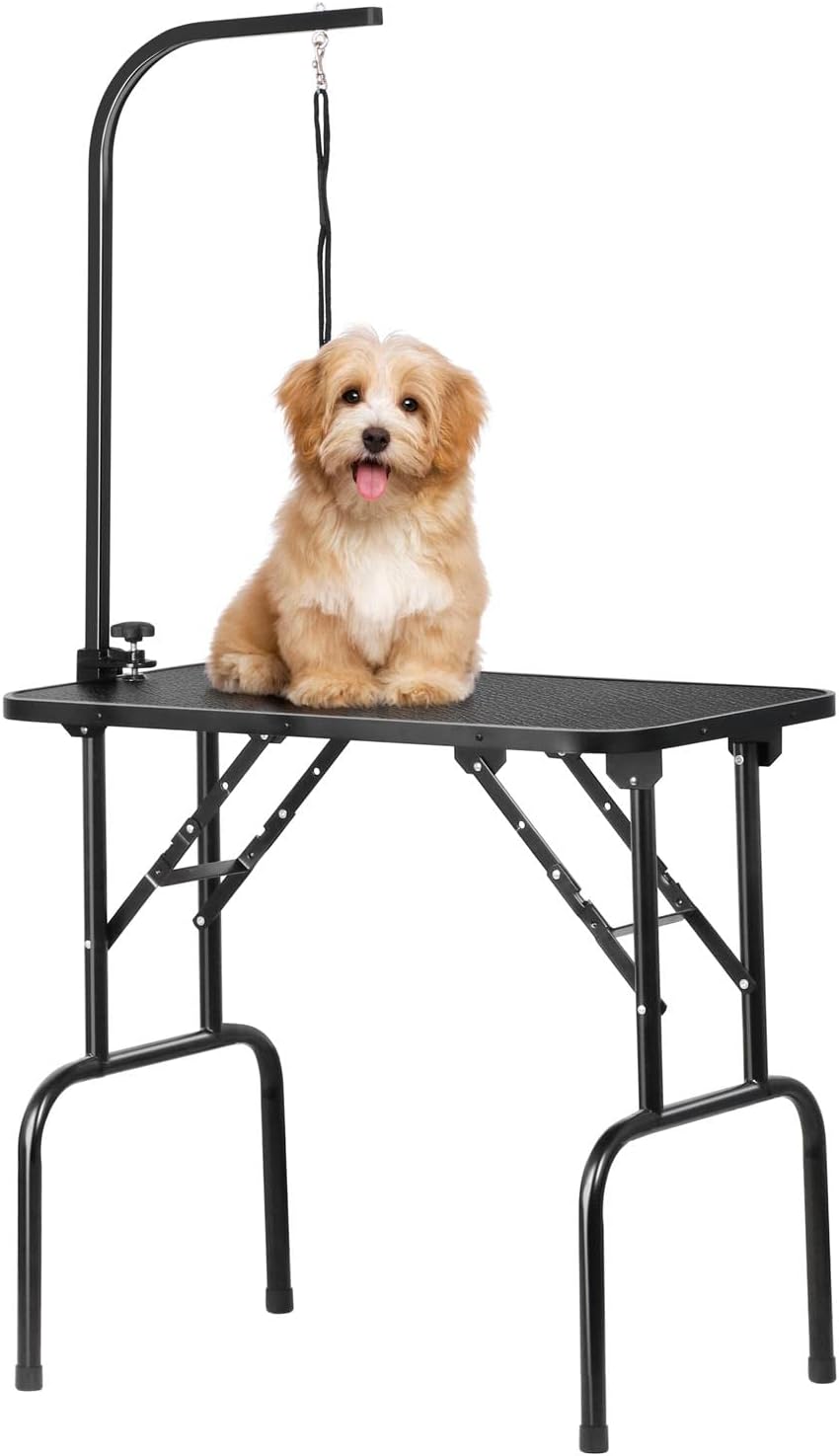 Yaheetech 32in Foldable Pet Dog Grooming Table with Adjustable Height