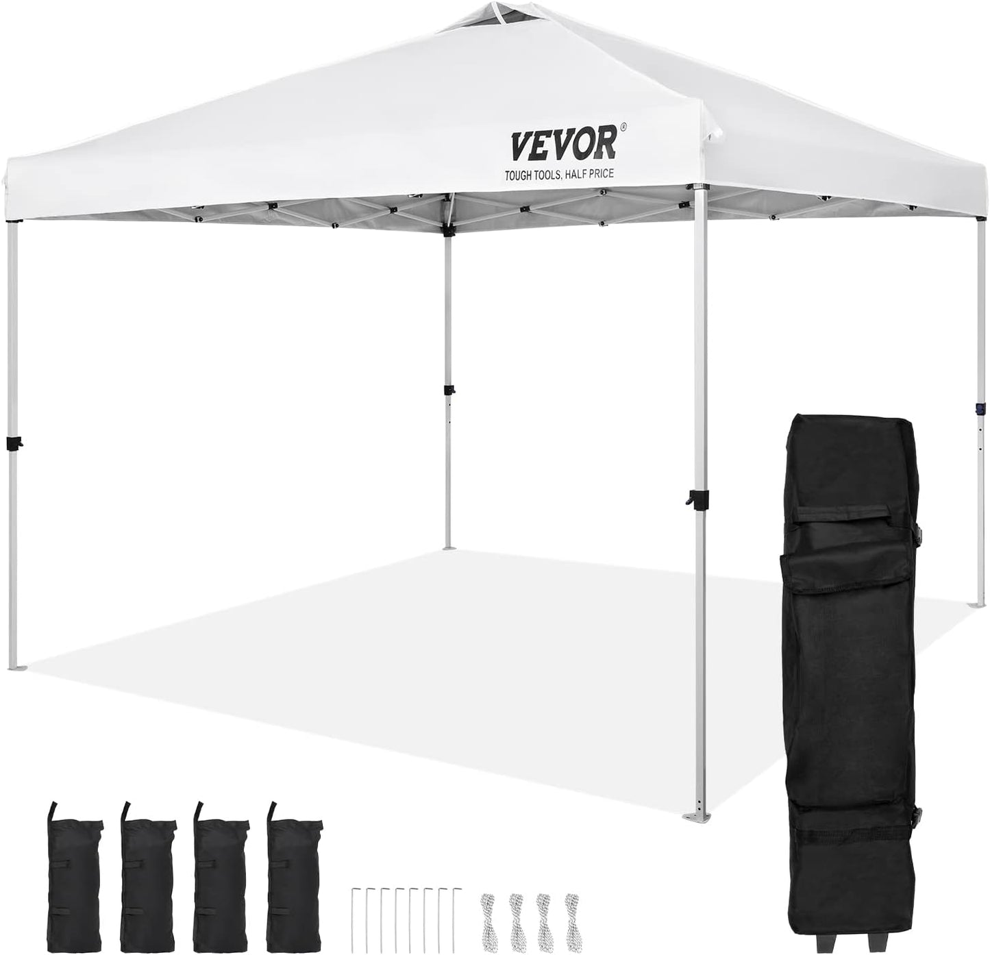 VEVOR 10 x 10 ft Pop‑Up Canopy Tent – White