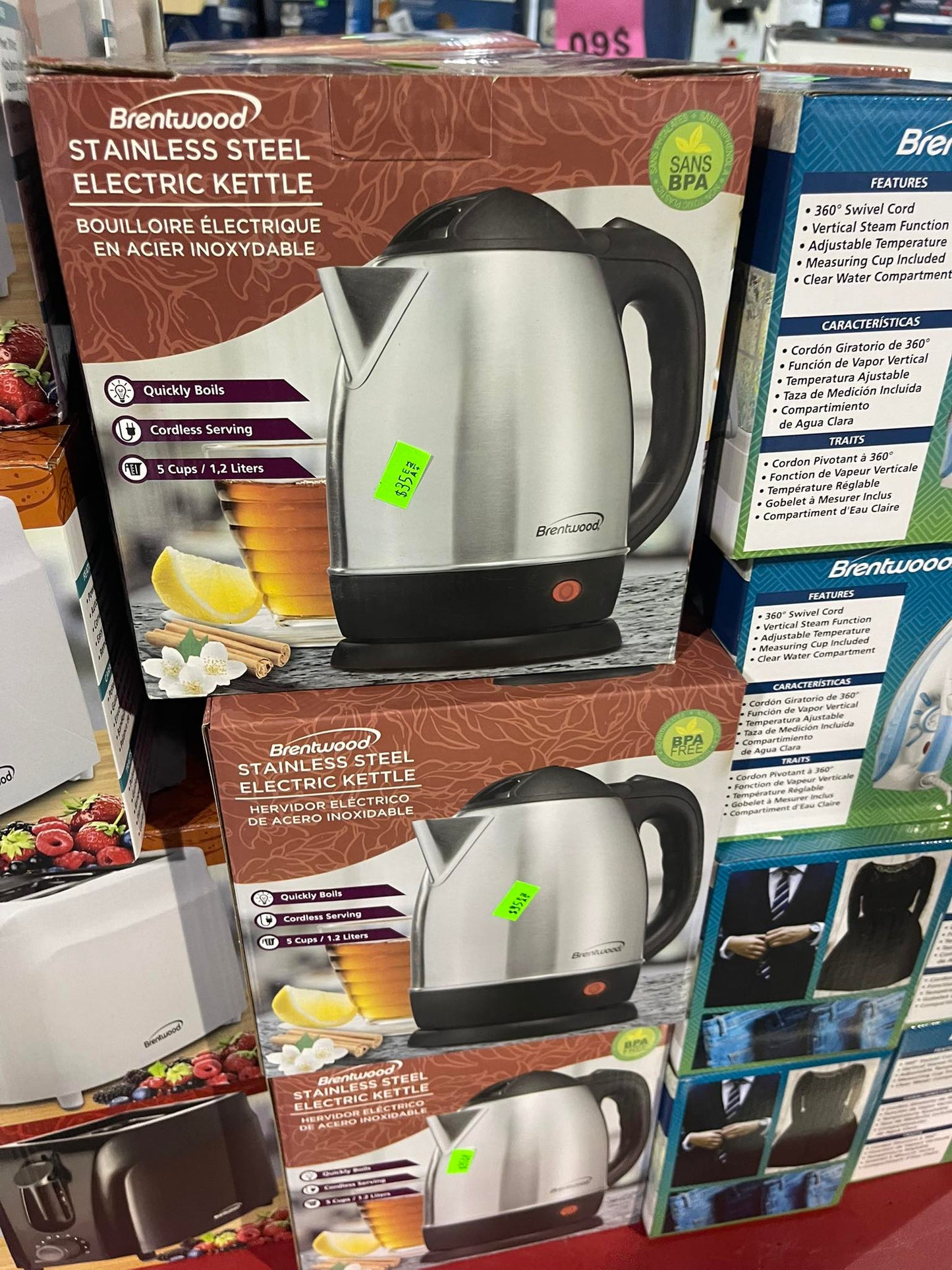 2-Liter Stainless Steel Electric Cordless Tea Kettle, Silver