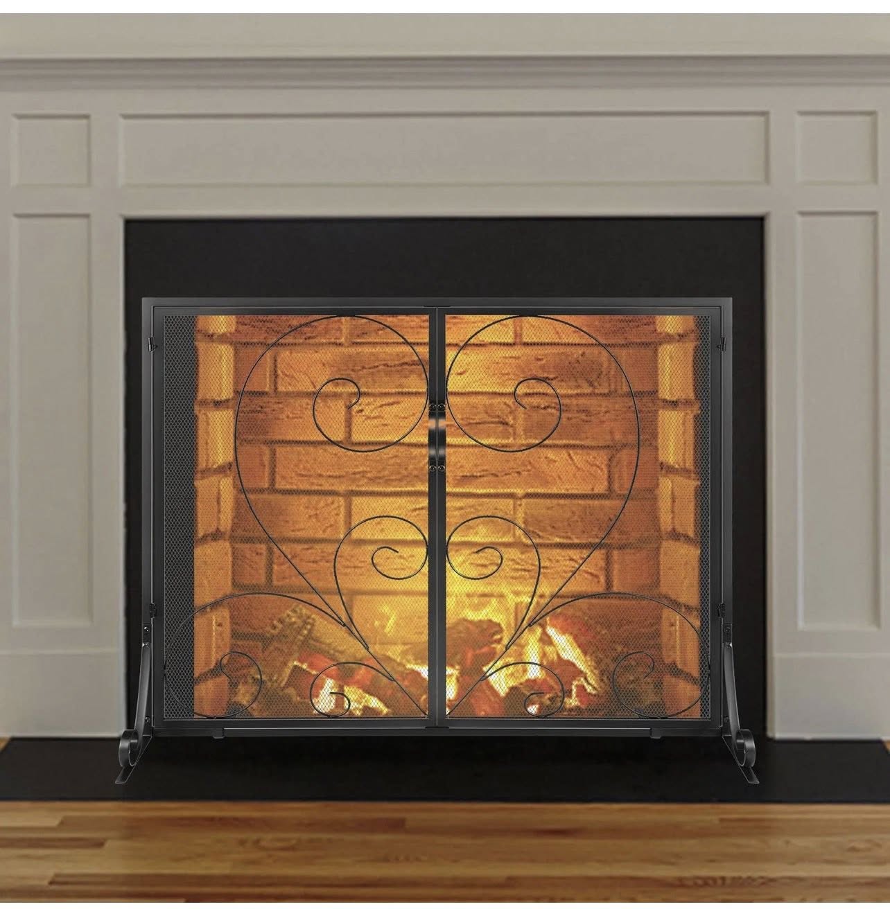 VEVOR 1-Panel Fireplace Screen with Door
