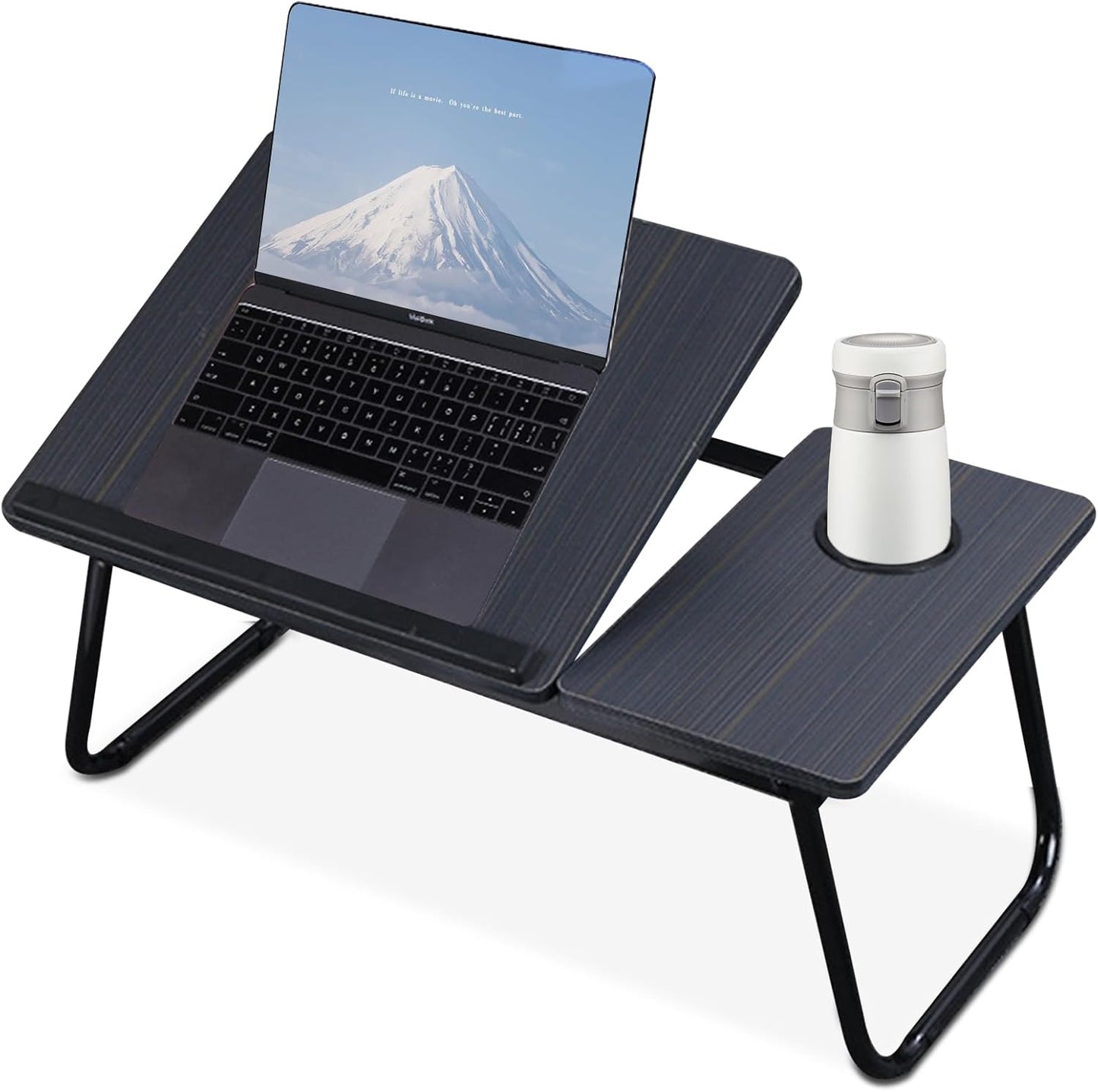 Adjustable Tilting Laptop Folding Table - Stand Bed Table with F