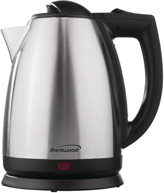 2-Liter Stainless Steel Electric Cordless Tea Kettle, Silver