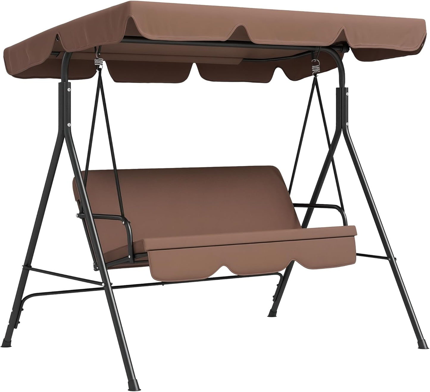 Outsunny 3‑Seat Patio Swing Chair – Brown