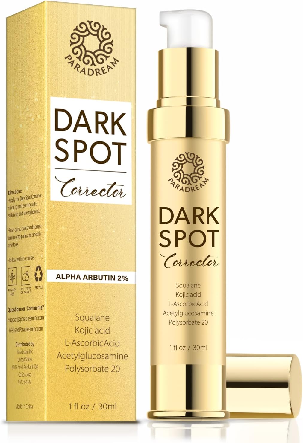 Paradream Dark Spot Remover for Face Body: Dark Spot Corrector Face Serum for Age Spot Sun Spot Freckles Brown Spot for Women & Men - 30m