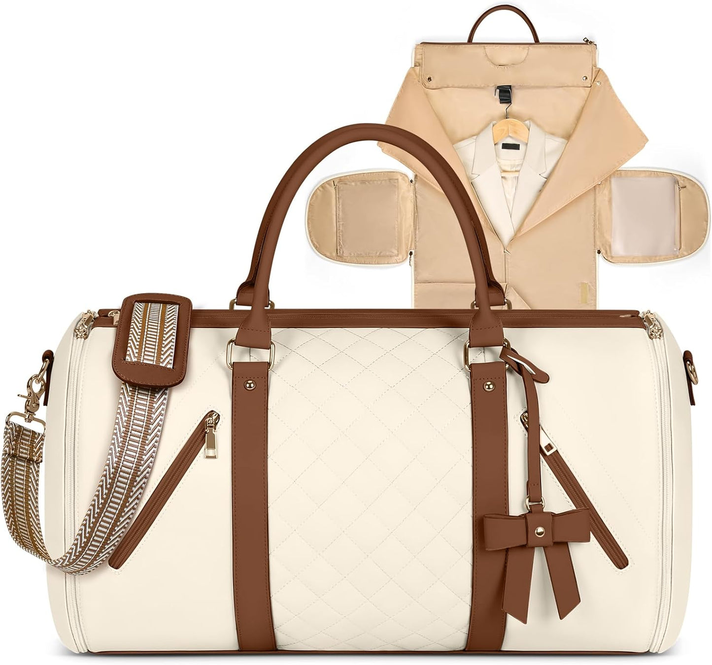 Garment Bags for Travel Carry On Garment Duffle Bags for Women, Beige