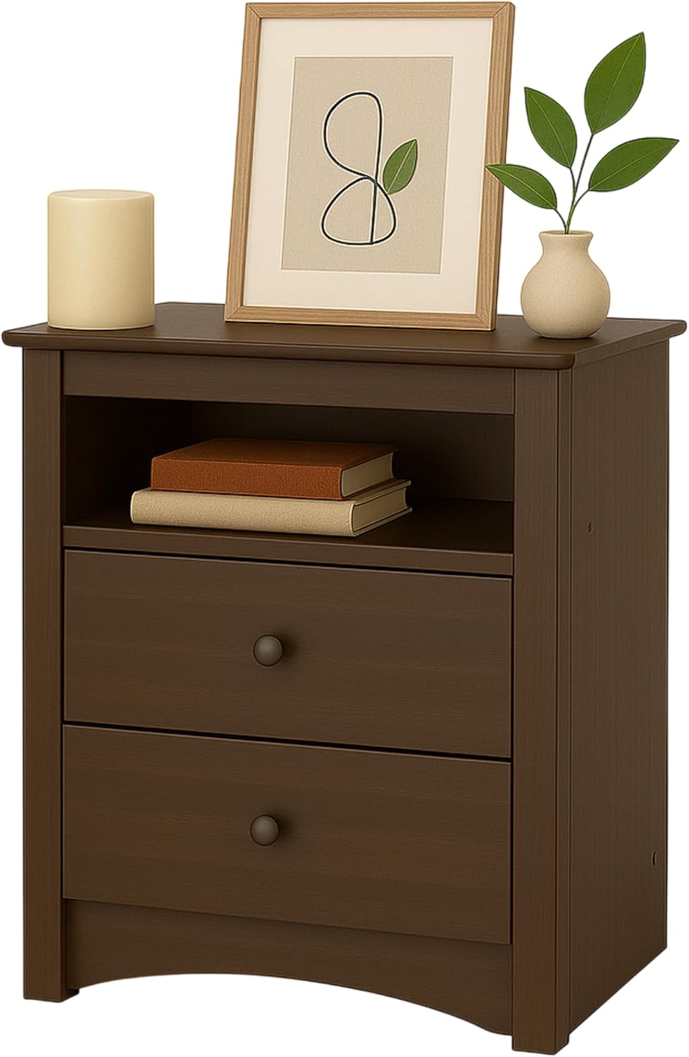 Prepac Fremont 2-Drawer Nightstand – Espresso