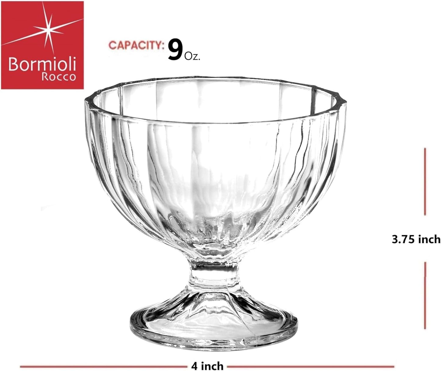 Tulip Glass Dessert Bowl Set – 6 Pieces!