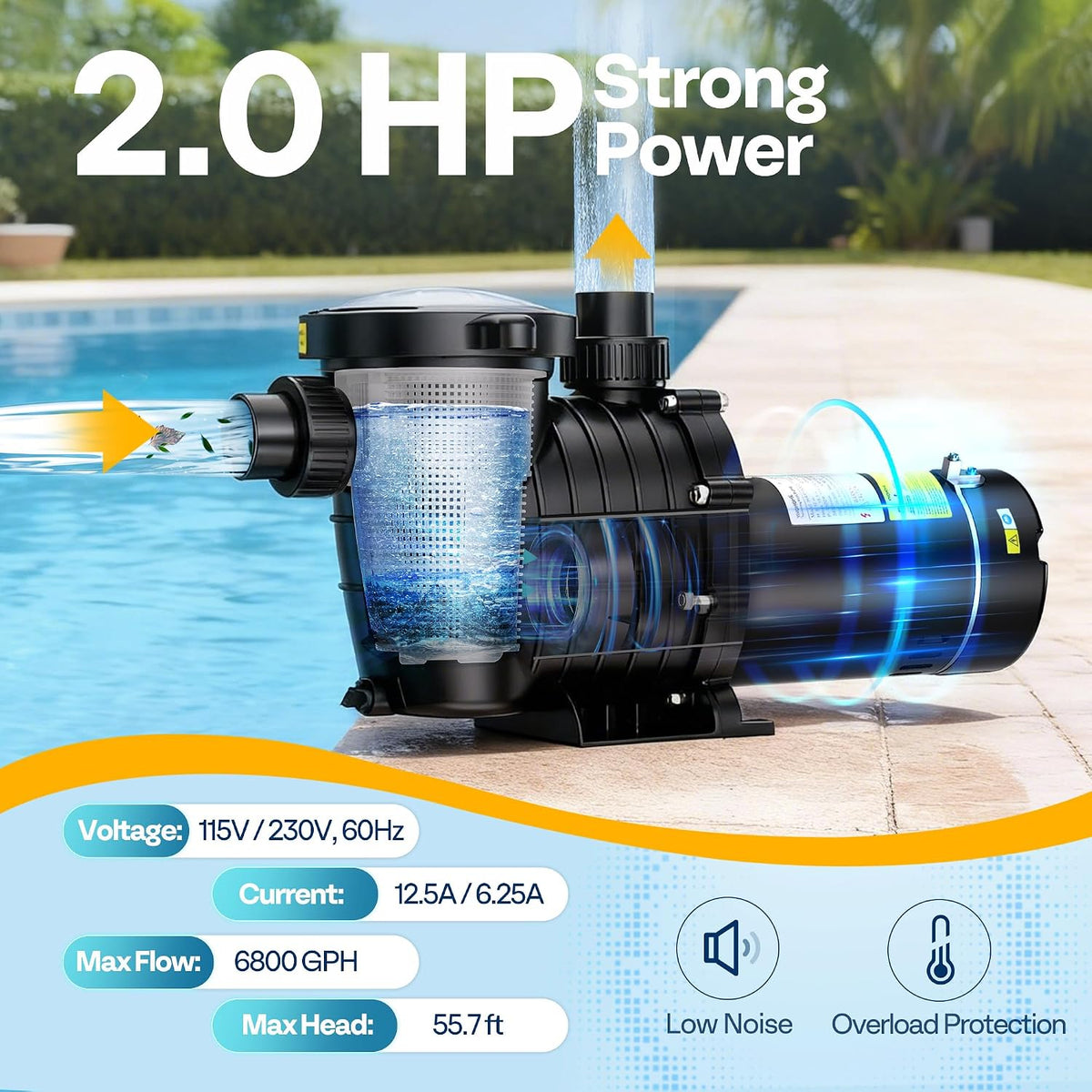 VIVOHOME 2.0HP POOL PUMP