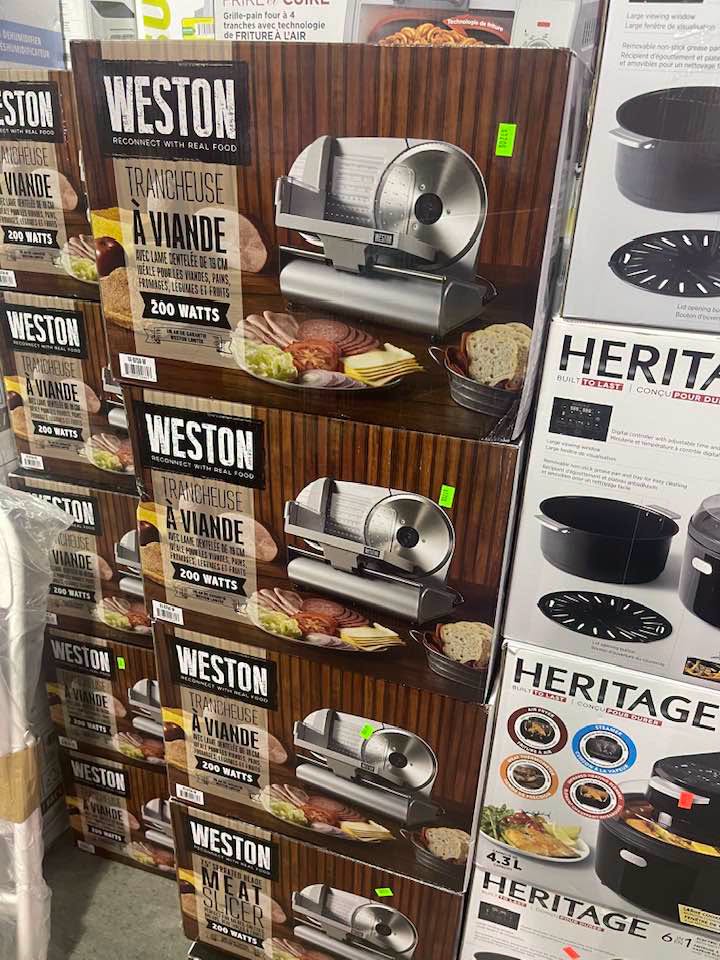 Weston 9" Electric Meat Slicer, 200 watts, Stainless Steel Blade,