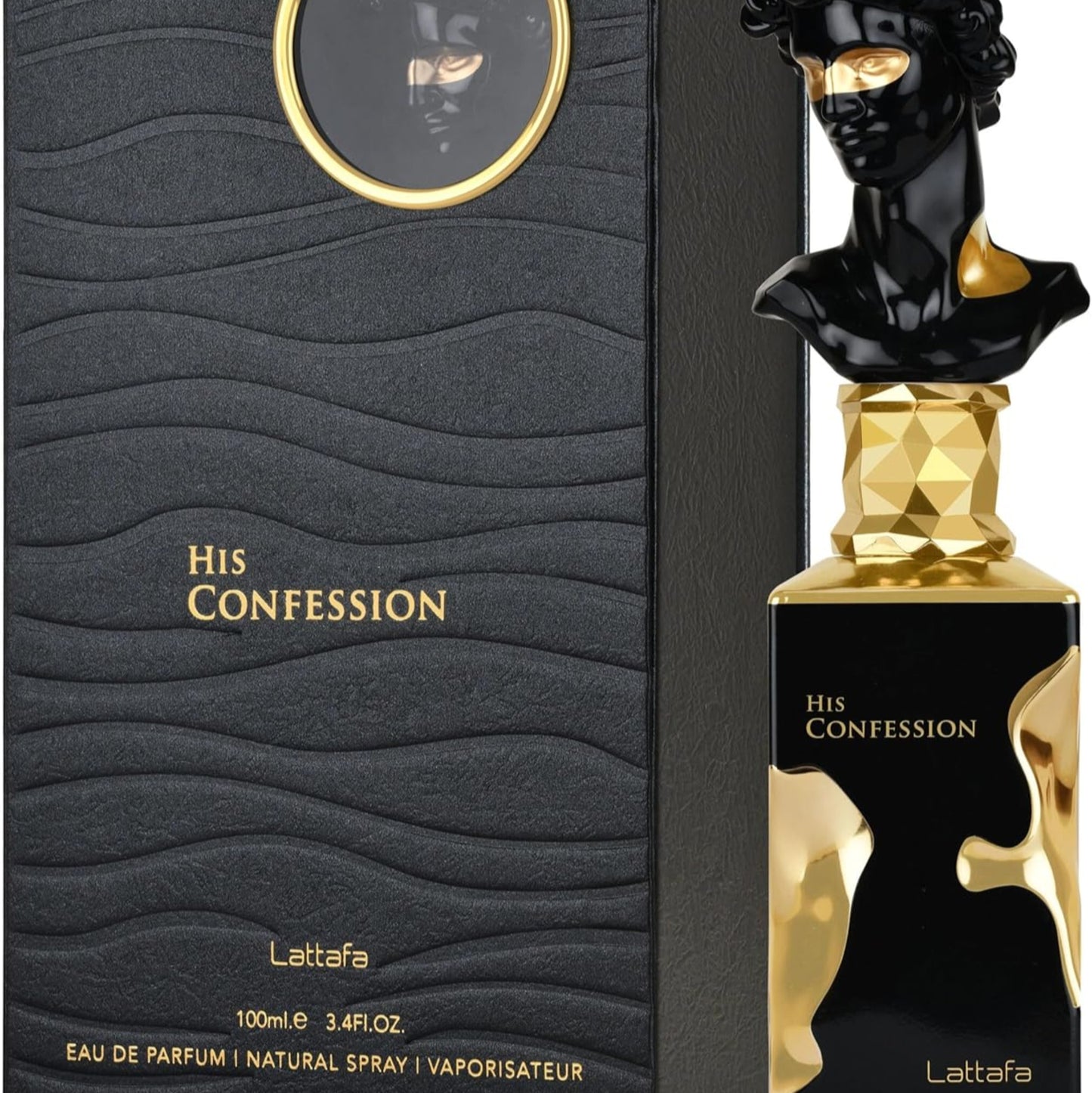 Lattafa His Confession Eau de Parfum Spray for Men, 3.4 Ounce