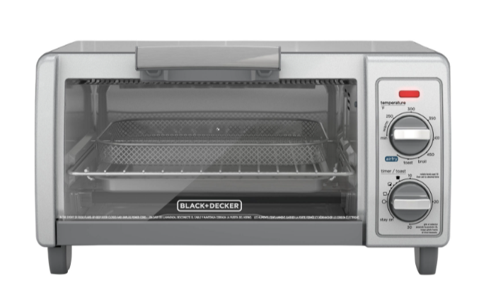 Black & Decker 4‑Slice Air Fry Toaster Oven – 1.3 Cu. Ft / 36.9L – Stainless Steel
