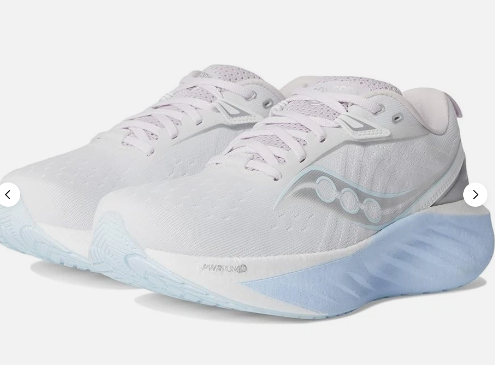 Saucony Women’s Triumph 22 Road Running Shoes — White/Ice Melt