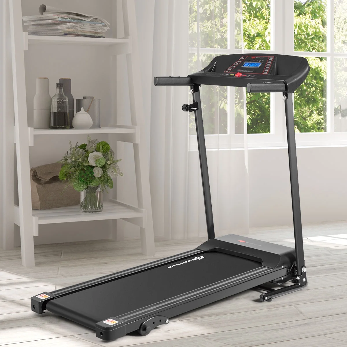Goplus 1.0HP Folding Treadmill Electric Support Motorized Power