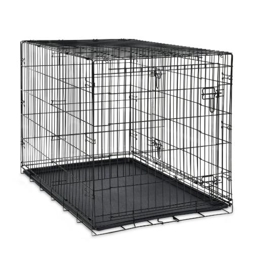 Vibrant Life Double‑Door Metal Wire Dog Crate with Divider – 36"