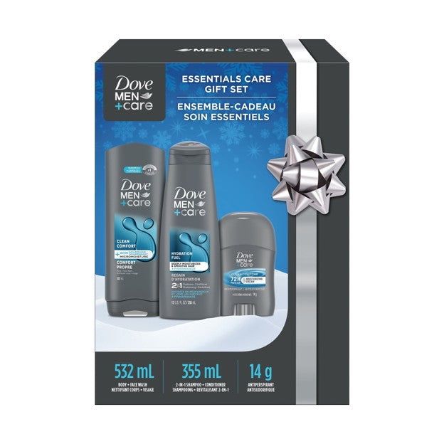 Dove Men+Care Gift Set Body Wash,ShampooConditioner, Antiperspirant Deodorant Stick