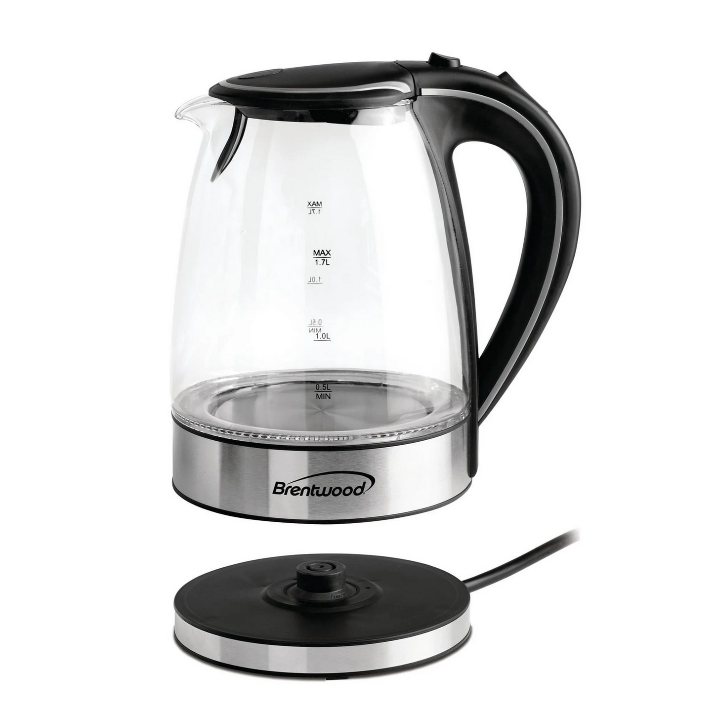 Brentwood 1.7L Cordless Glass Electric Kettle