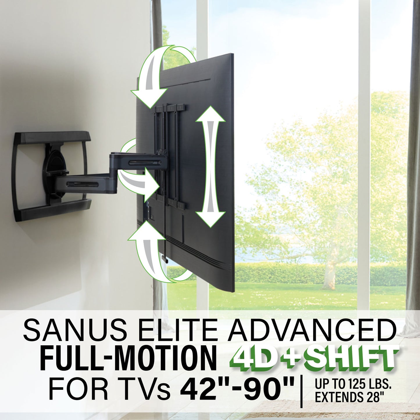 SANUS Elite 42"–90" Advanced Full‑Motion 4D