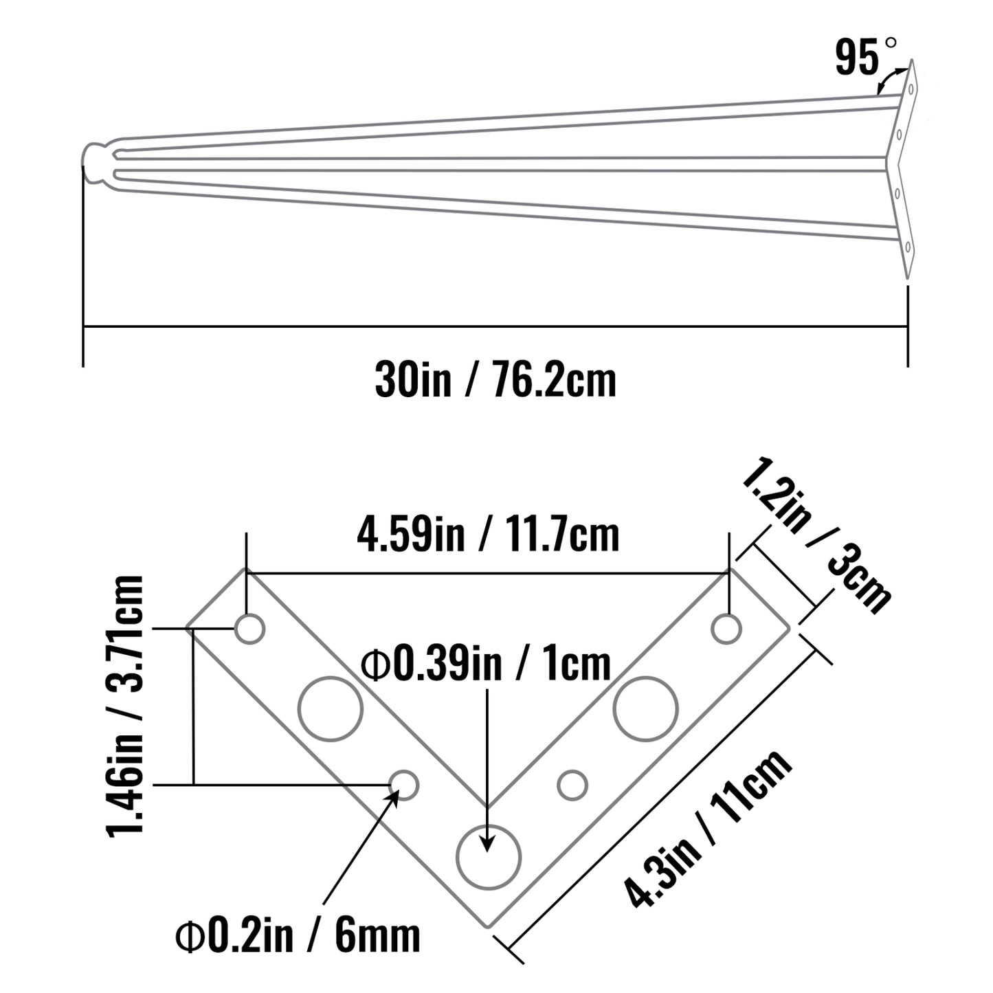 VEVOR 40” Hairpin Table Legs – Set of 4 (Black)