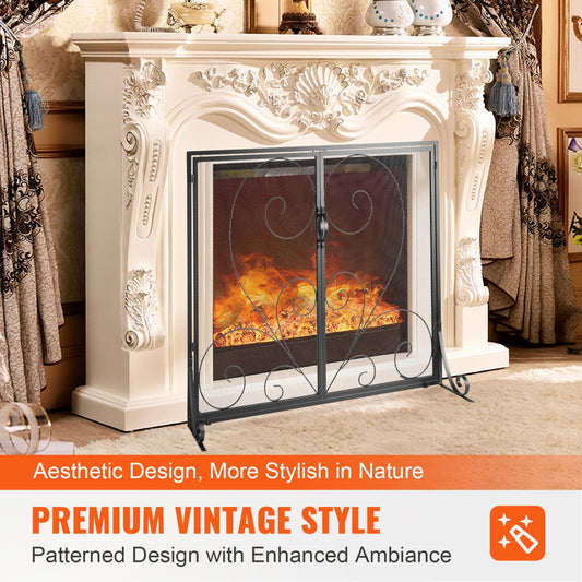 VEVOR 1-Panel Fireplace Screen with Door