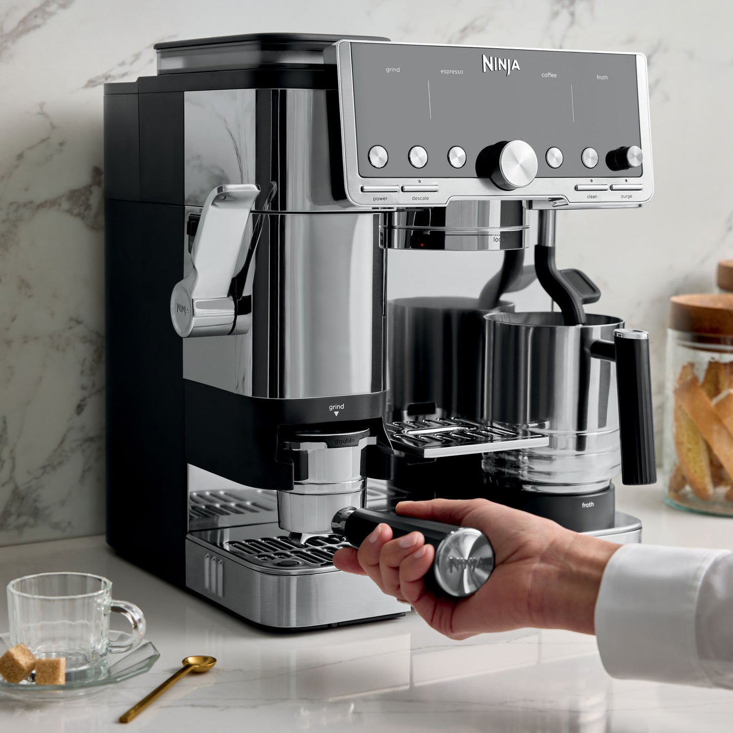 Ninja Luxe Café Pro Series 4‑in‑1 Espresso Machine – Black/Stainless Steel