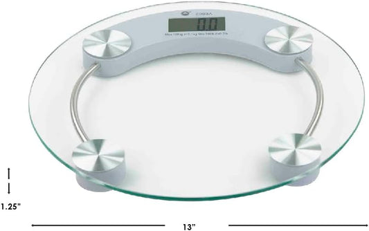 Round Digital Bathroom Scale – Modern Glass Design