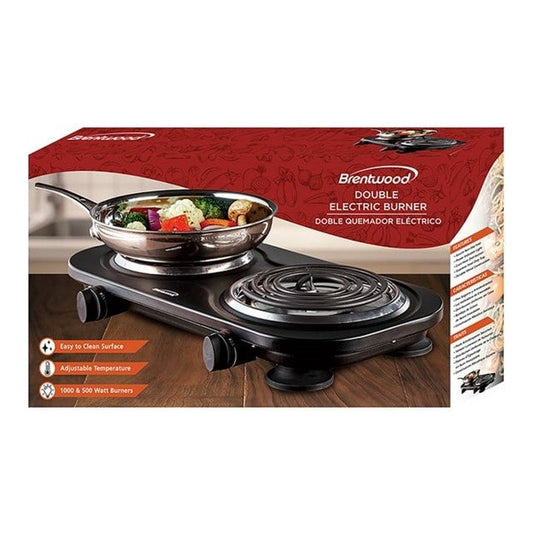 Brentwood 1,500-Watt Double Electric Burner (Black)