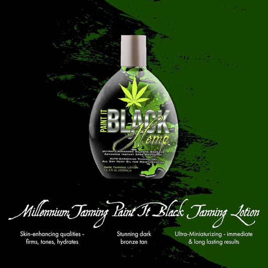 Millenium Tanning Paint It Black Hemp Bronzer Indoor Lotion, 400 milliliter