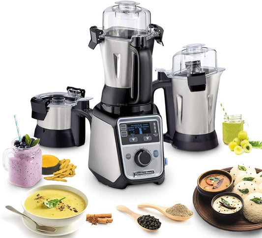 Professional 2.2 HP 120V Mixer Grinder and Juicer, 3 Stainless Steel Jars, Intelligent Speed