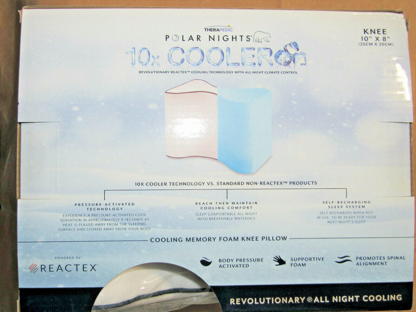 Therapedic Polar Nights Cooling Memory Foam Knee Pillow
