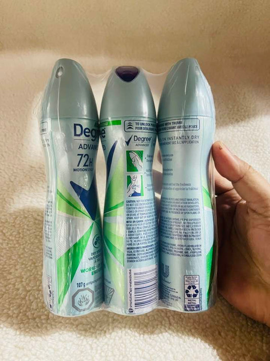 Degree for Women Dry Spray Antiperspirant for 48-hour Hi-Impact odour protection Workout Endure antibacterial odour protection 107 g