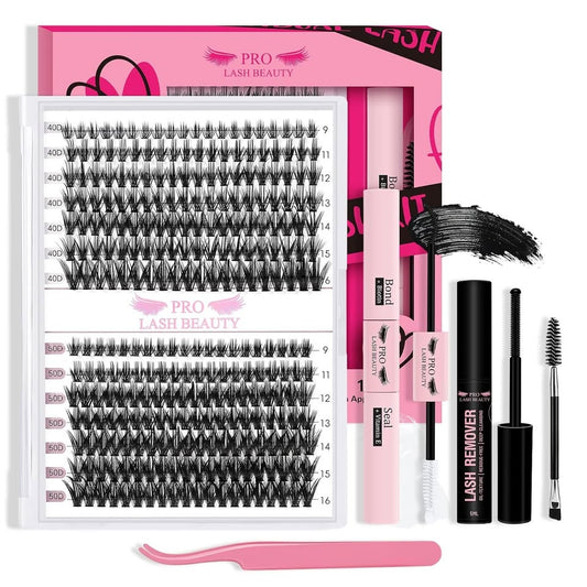 DIY Lash Extension Kit 280pcs Lash Clusters D Curl Eyelash Extension Kit Individual Lashes