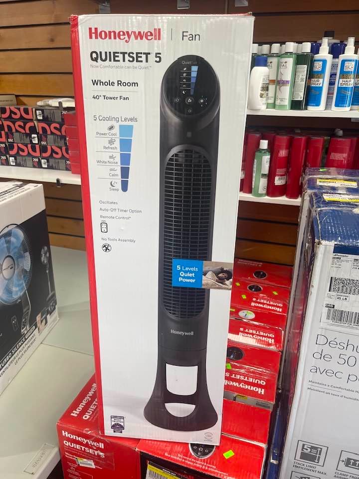 Honeywell Quiet Set 5-Speed Oscillating Tower Fan - 40" - Black