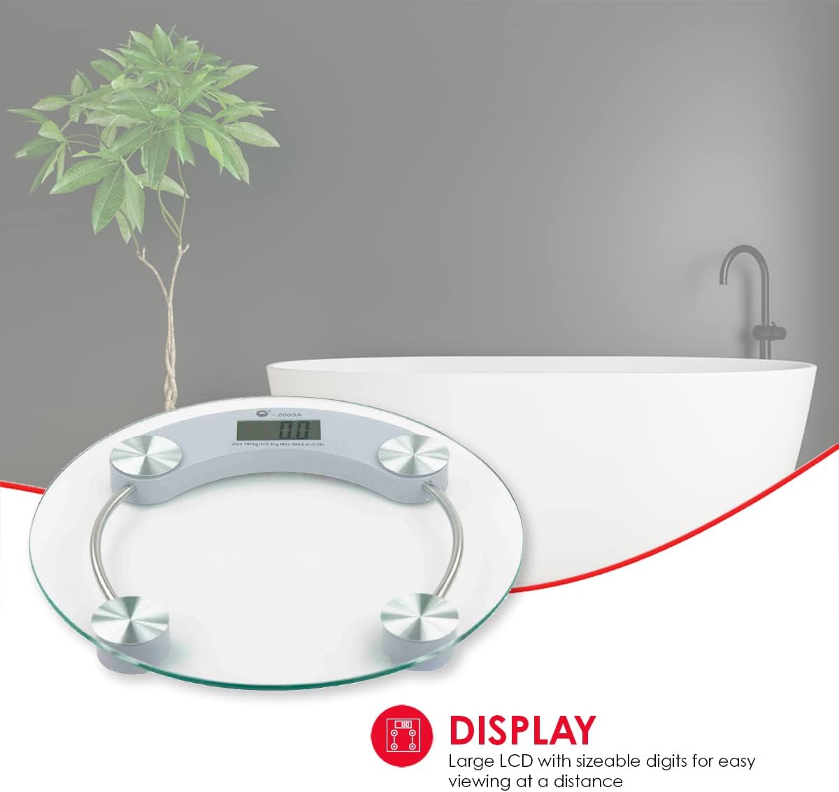 Round Digital Bathroom Scale – Modern Glass Design