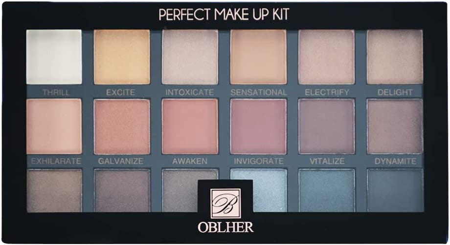 OBLHER B – 18‑Color Professional Eyeshadow Palette (19.8g)