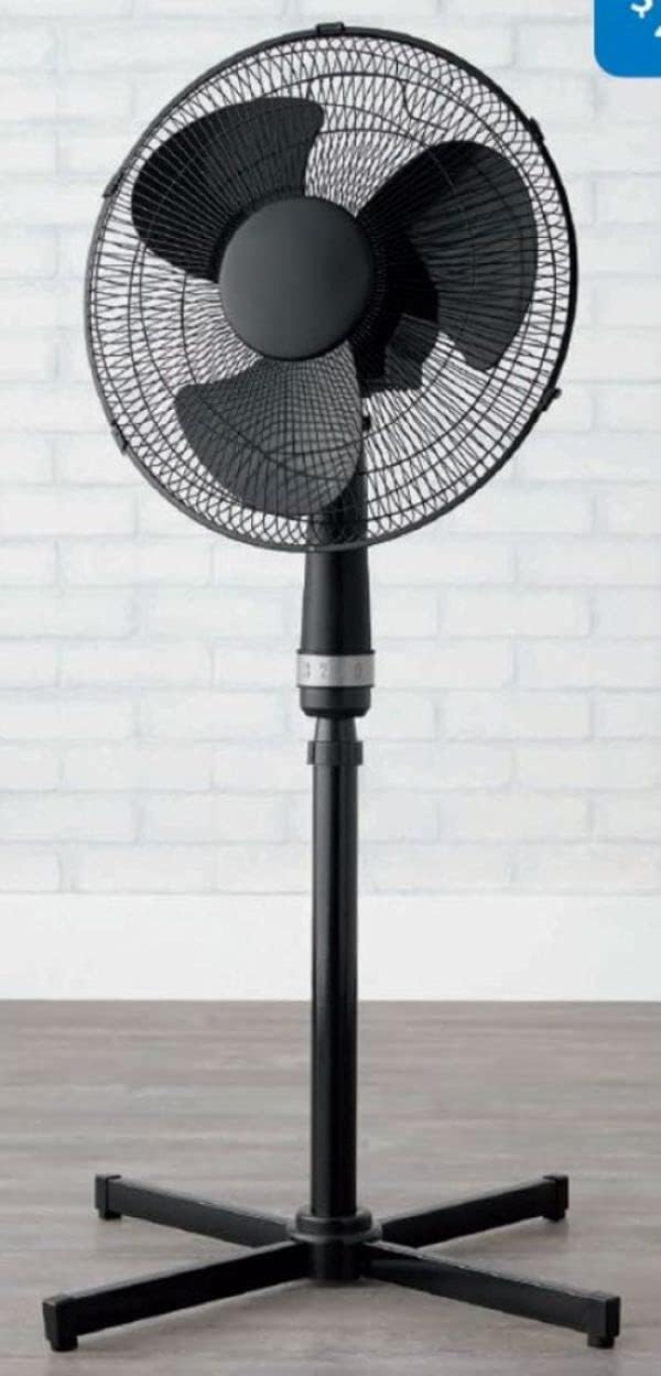 Beat the Heat! Mainstays 16" Stand Fan – Black