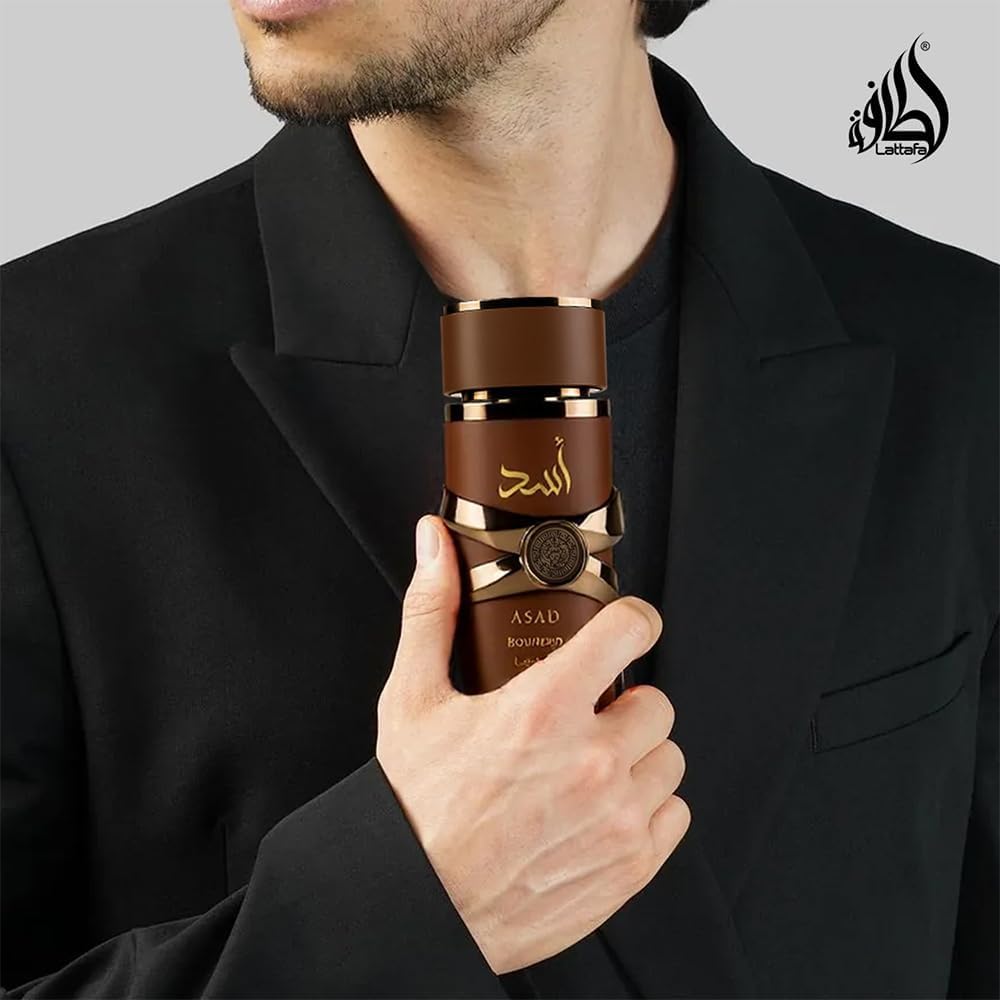 Lattafa Asad Bourbon Eau de Parfum Spray for Unisex, 3.4 Ounce