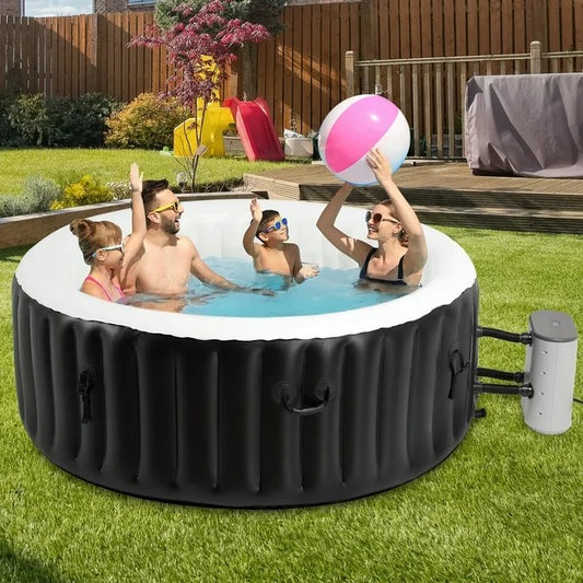 4 Person 71'' Inflatable Hot Tub Spa Bubble Capacity 800L , Outdoor Portable Hottub