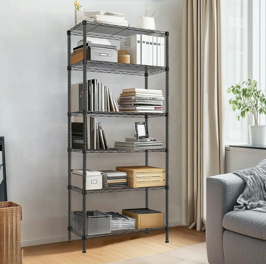 6-Tier Storage Wire Shelving Unit, 660LBS, Freestanding Garage A