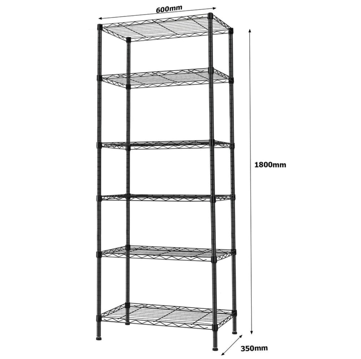 6-Tier Storage Wire Shelving Unit, 660LBS, Freestanding Garage A