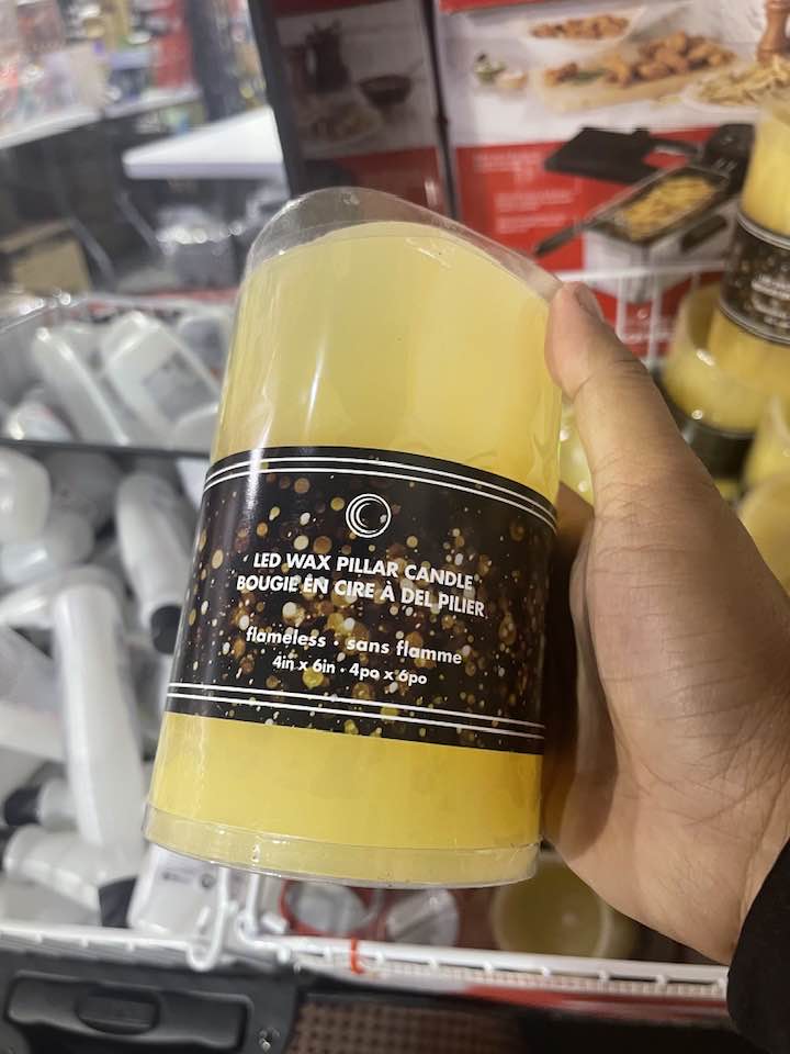 Led Wave Top Unscented Ivory Candle With Timer