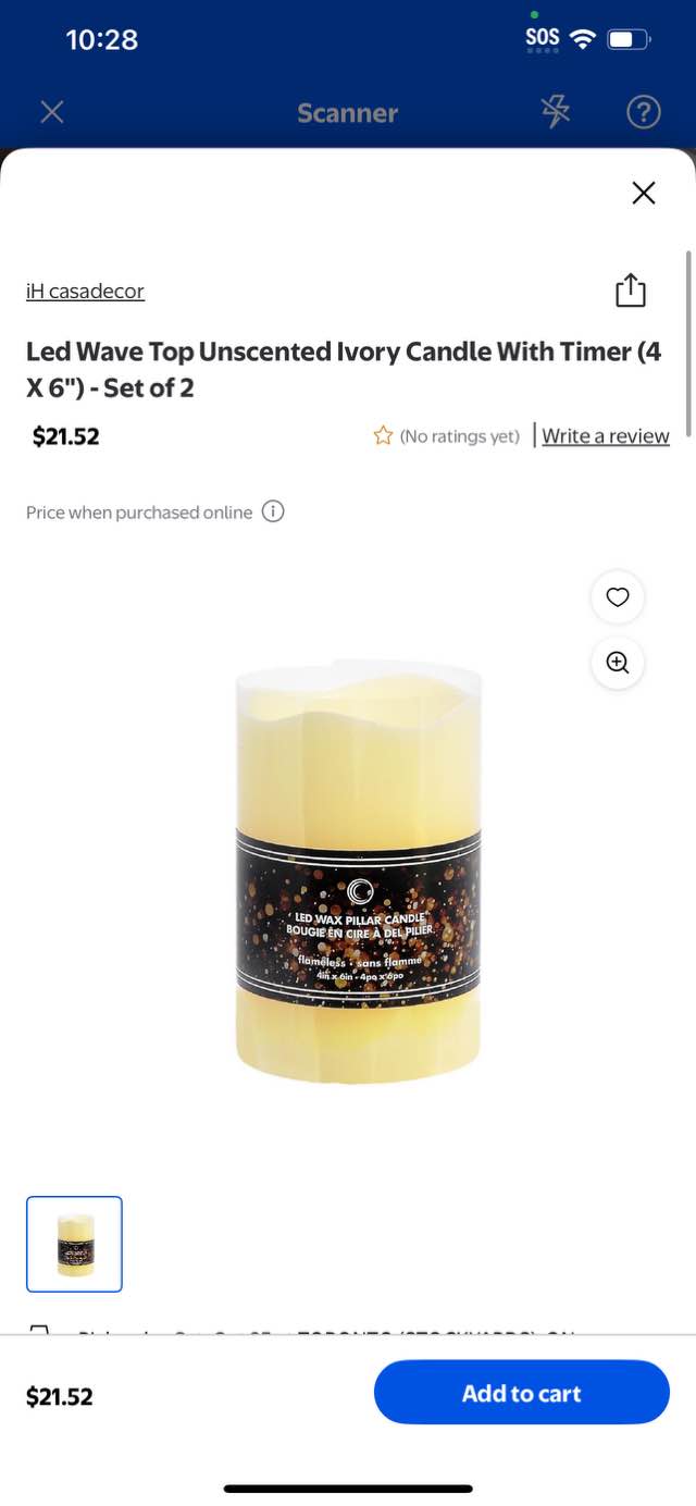 Led Wave Top Unscented Ivory Candle With Timer