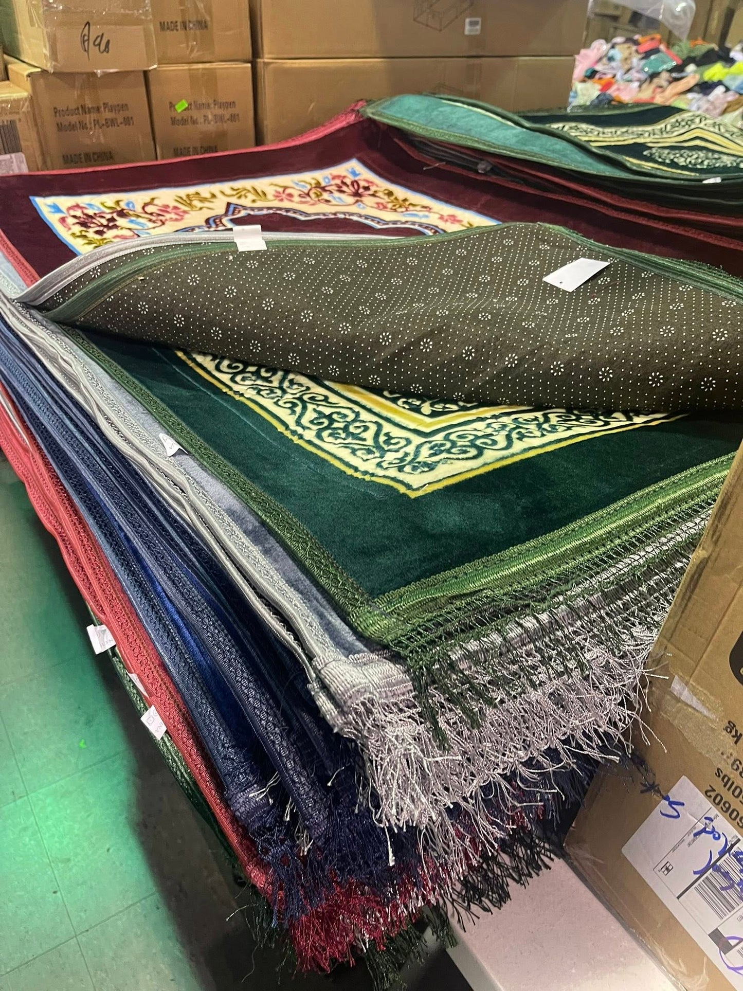 Islamic Prayer Rug Thick Soft Velvet Muslim Mat Unique Arabic Tu