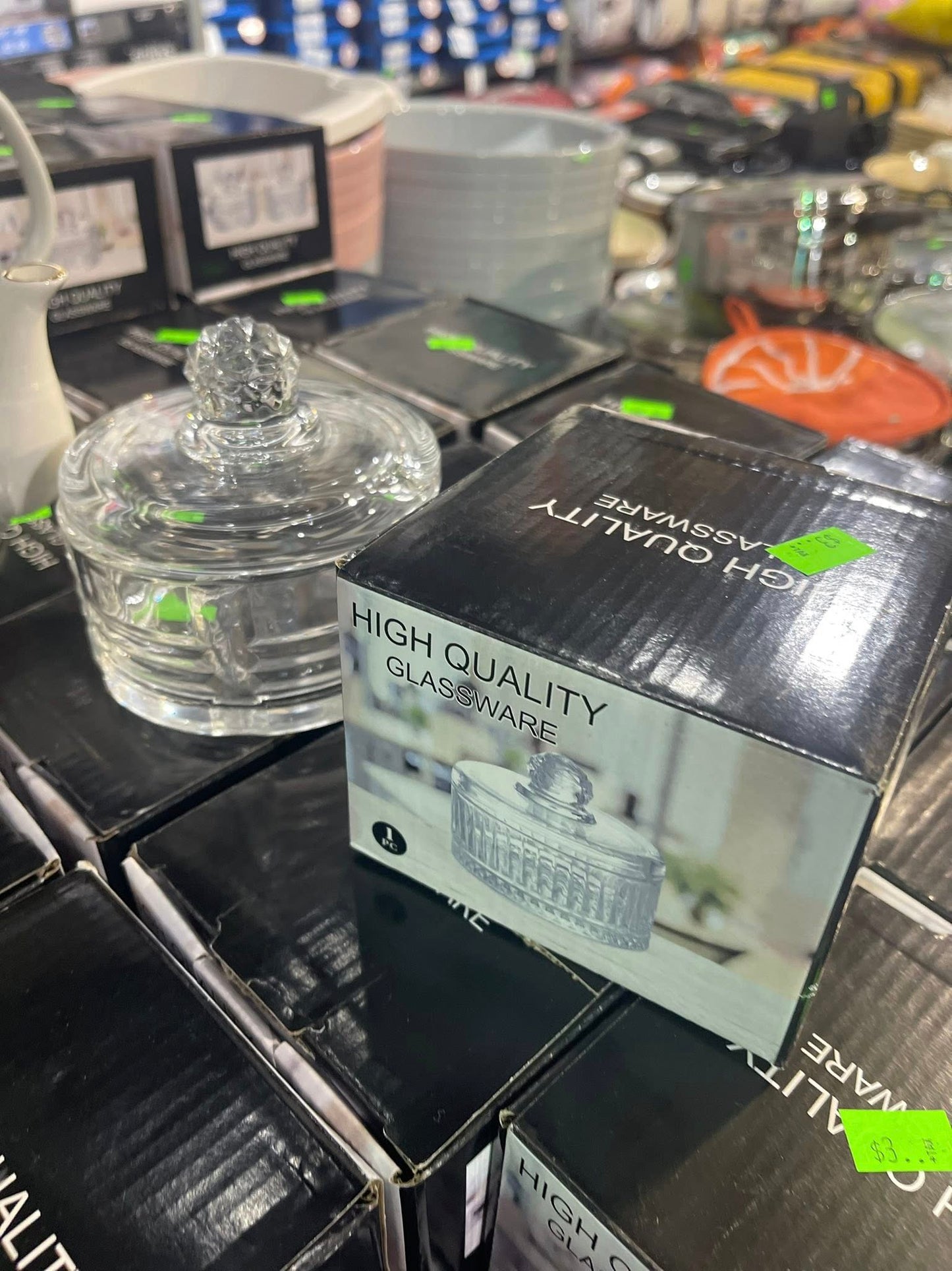 Glass Candy Dish with Lid, Clear Round Glass Candy Jar Ice Cream Dessert Cups Jewelry Box for Food Storage Organization