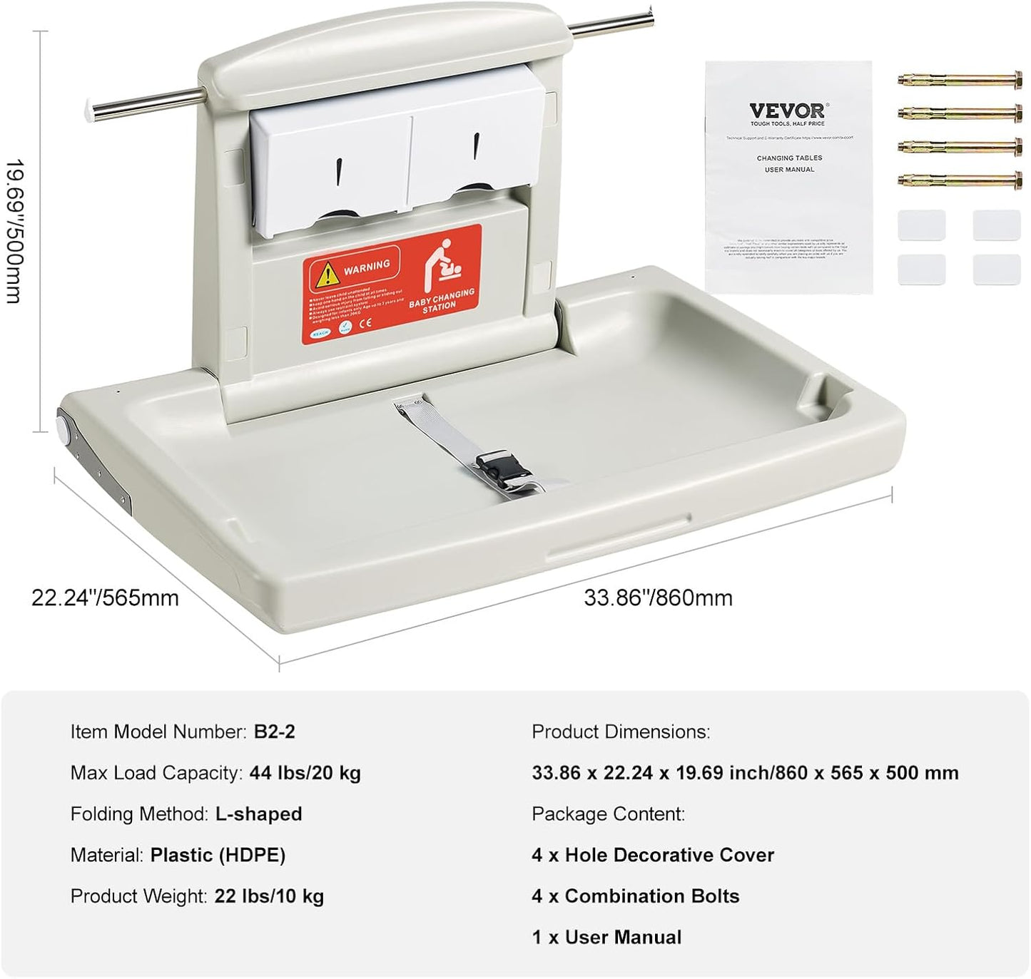 👶🧷 VEVOR Wall-Mounted Baby Changing Station 🧷👶