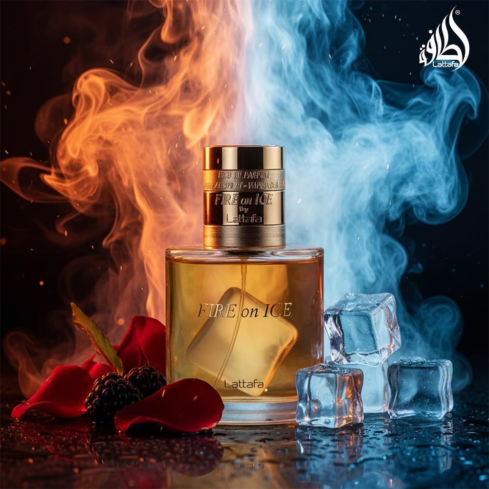 Lattafa Fire On Ice – Fruity, Spicy, Woody, Ambery – Eau de Parfum Spray