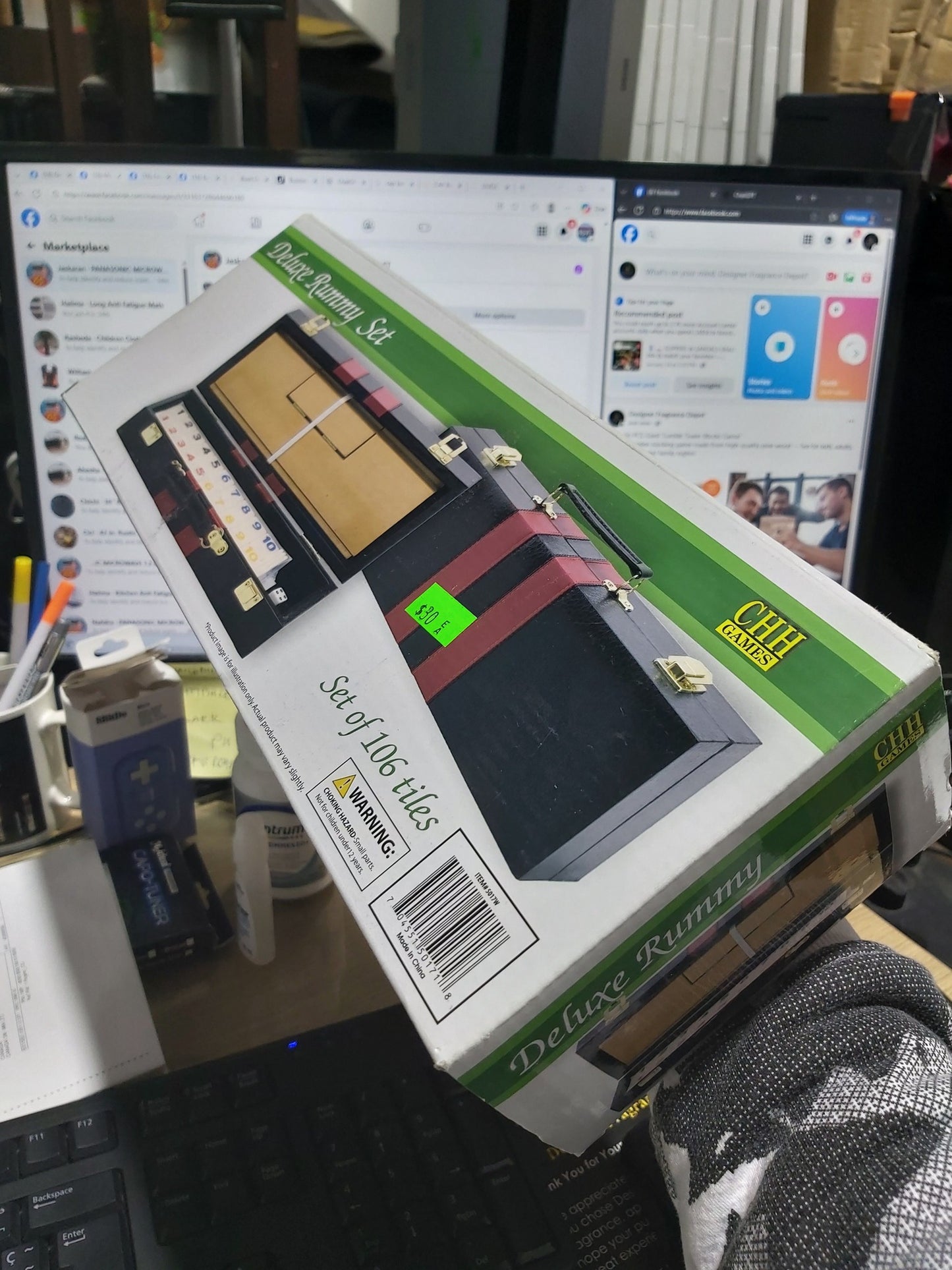 CHH 5017W Deluxe Rummy Set with Wooden Racks