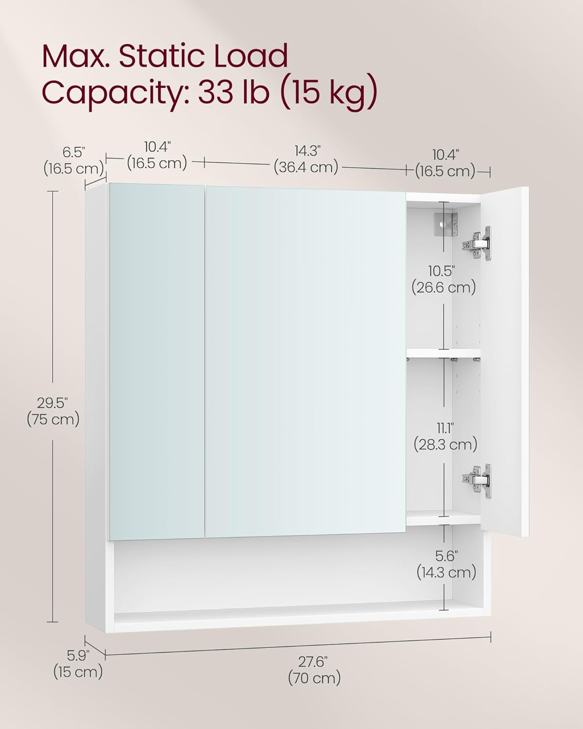 Collection - Medicine Cabinet Mirror, Bathroom Wall Mirror Cabinet with Storage