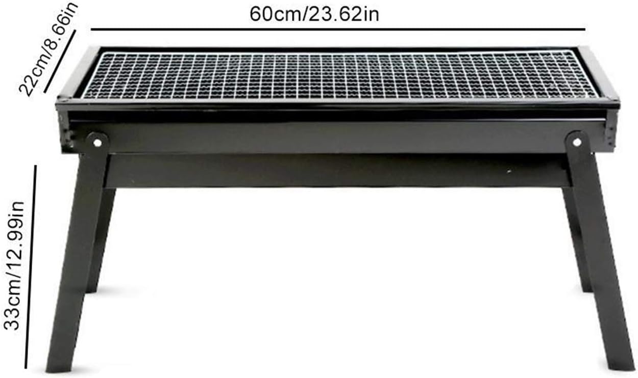 Grill for Outdoor Portable Charcoal Grill Black Metal Foldable BBQ Grills Outdoor